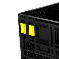 Latches of collapsible ocean freight container